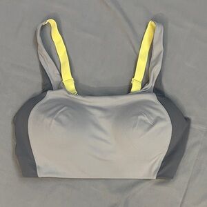 Gray and Yellow Women's Sports Bra